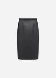 Midi Pencil Skirt in Leather - Black - CO Collections